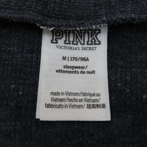 PINK Victorias Secret Medium Gold Ribbed Snap Front Long Sleeve Lounge Romper - Picture 8 of 11